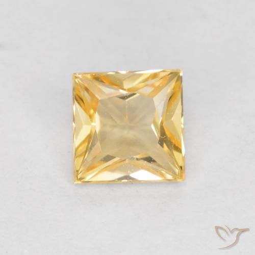 0.37ct Natural Dorado claro Zafiro, Cuadrado, VVS-VS