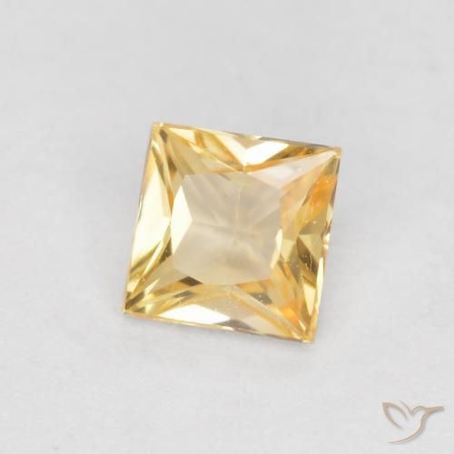 Zafiro Dorado claro natural de 0.37 ct, Cuadrado, VVS-VS