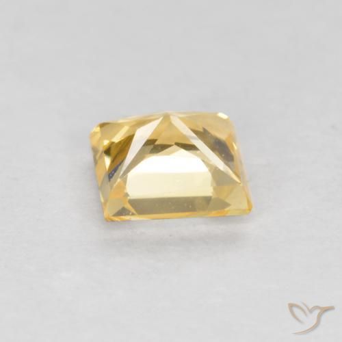 Zafiro Dorado claro natural de 0.37 ct, Cuadrado, VVS-VS