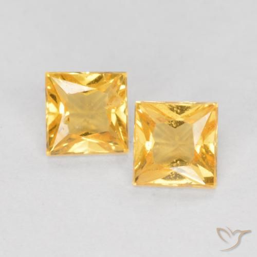 0.50ctw Natural Dorado de calidad Zafiro, Cuadrado, VS