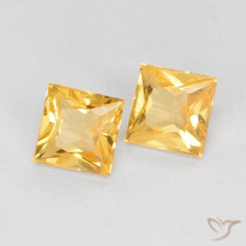 Gemas de Zafiro Dorado de calidad natural de 0.50 ct, Cuadrado, VS