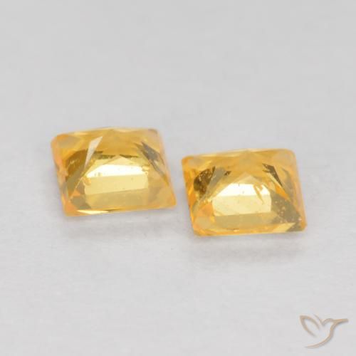Gemas de Zafiro Dorado de calidad natural de 0.50 ct, Cuadrado, VS