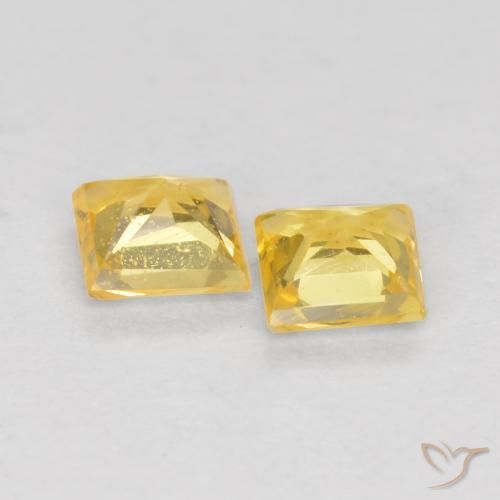 Gemas de Zafiro Amarillo toscana natural de 0.47 ct, Cuadrado, VS