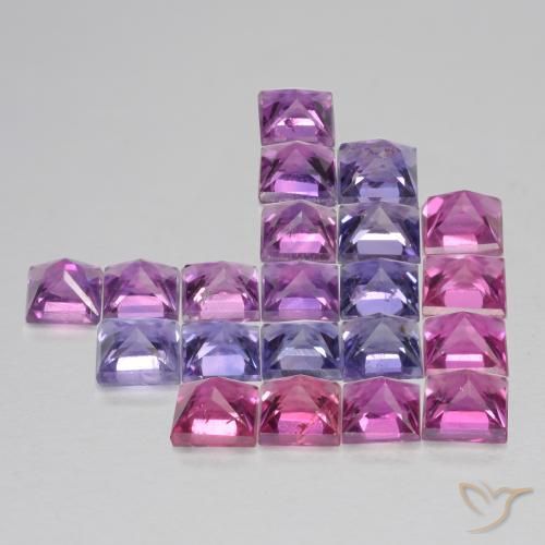 Gemas de Zafiro Multicolor natural de 2.78 ct, Cuadrado, VS