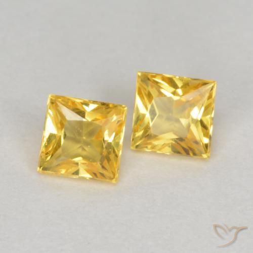 Gemas de Zafiro Oro natural de 0.51 ct, Cuadrado, VS