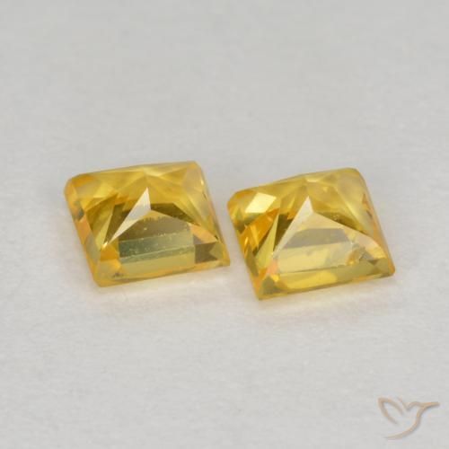Gemas de Zafiro Oro natural de 0.51 ct, Cuadrado, VS
