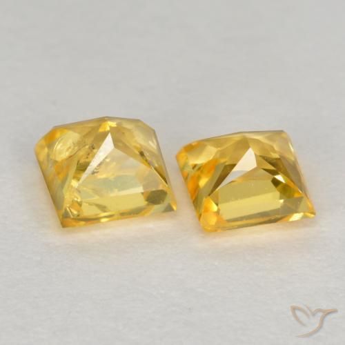 Gemas de Zafiro Dorado medio natural de 0.61 ct, Cuadrado, VS