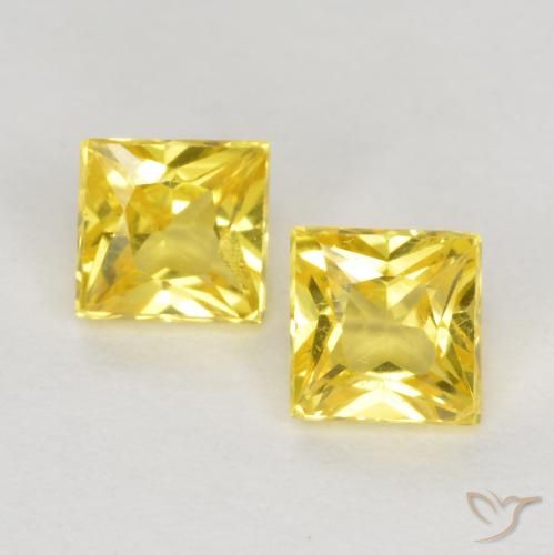 0.54ctw Natural Amarillo Zafiro, Cuadrado, VS
