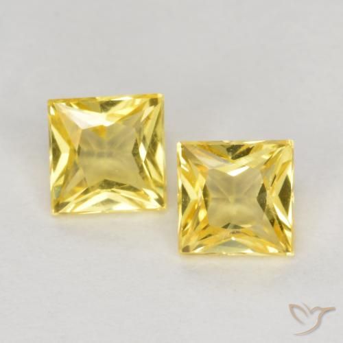 0.50ctw Natural Amarillo toscana Zafiro, Cuadrado, VS