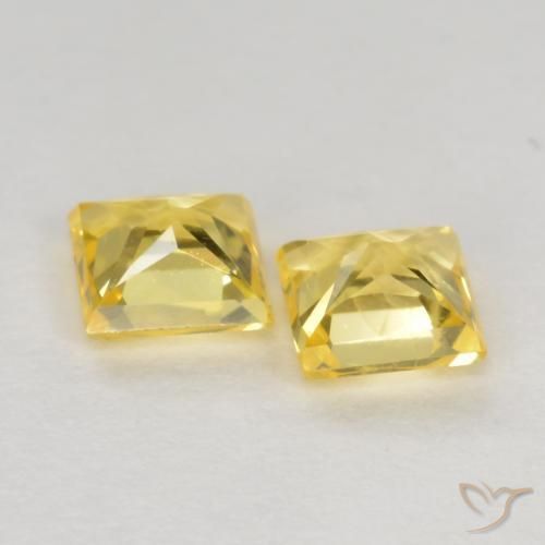Gemas de Zafiro Amarillo toscana natural de 0.50 ct, Cuadrado, VS