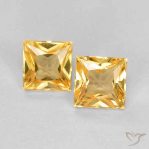 0.49ctw Natural Dorado-naranja claro Zafiro, Cuadrado, VS