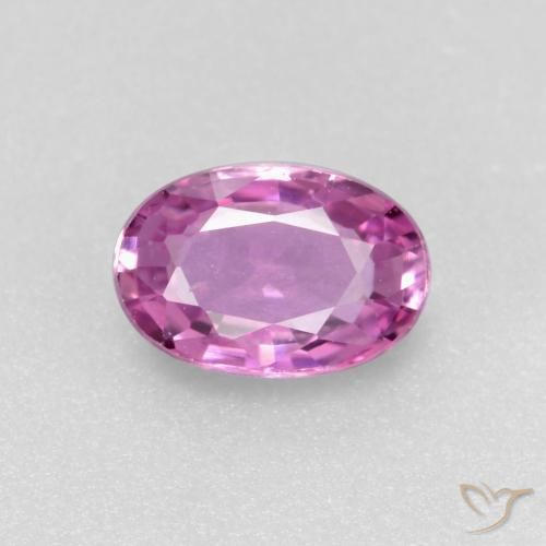 0.50ct Natural Púrpura rosáceo intenso Zafiro, Ovalada, VVS-VS