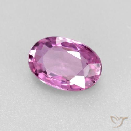 Zafiro Púrpura rosáceo intenso natural de 0.50 ct, Ovalada, VVS-VS