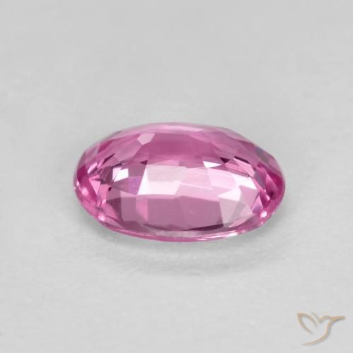 Zafiro Rosado intenso natural de 0.39 ct, Ovalada, VVS-VS