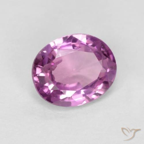 Zafiro Púrpura medio natural de 0.43 ct, Ovalada, VVS-VS