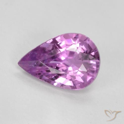 0.42ct Natural Púrpura rosáceo intenso Zafiro, En forma de pera, VS