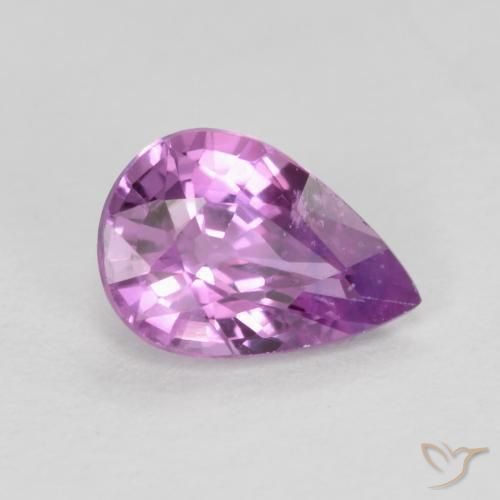 Zafiro Púrpura rosáceo intenso natural de 0.42 ct, En forma de pera, VS