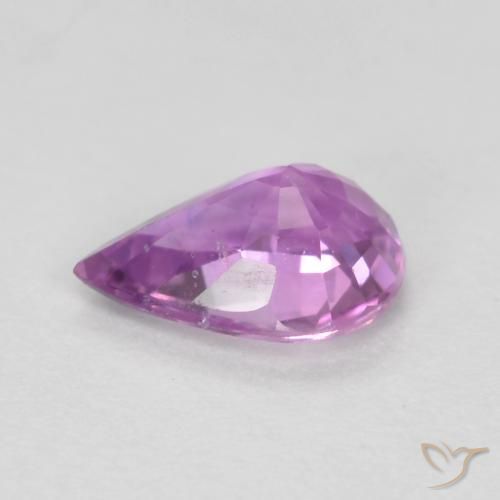 Zafiro Púrpura rosáceo intenso natural de 0.42 ct, En forma de pera, VS
