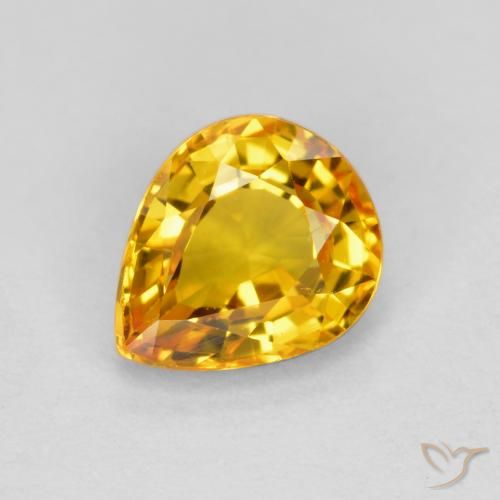 Piedra preciosa de zafiro amarillo de 0,7 quilates, En forma de pera zafiro suelto de tanzania, Gema Natural, 6 x 5 mm, Photo A
