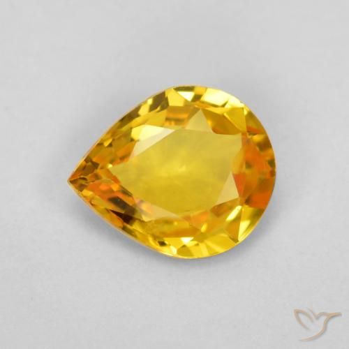 0.55ct Natural Naranja dorado Zafiro, En forma de pera, VVS-VS