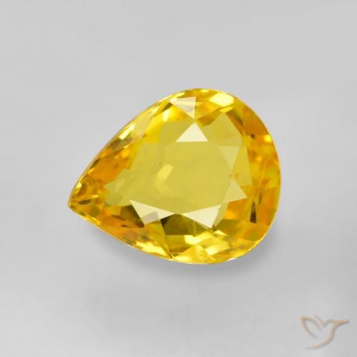 0.64ct Natural Dorado medio Zafiro, En forma de pera, VS