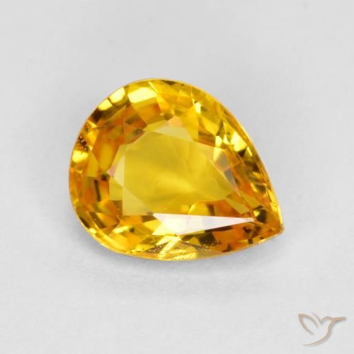 0.64ct Natural Dorado claro Zafiro, En forma de pera, VS