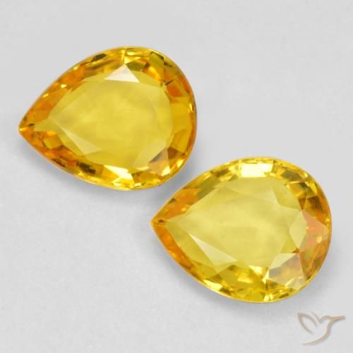 1.24ctw Natural Dorado Zafiro, En forma de pera, VVS-VS