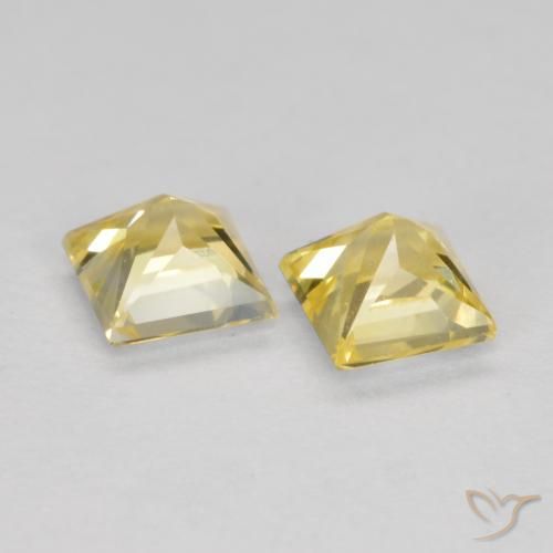 Gemas de Zafiro Amarillo toscana natural de 0.73 ct, Cuadrado, VS