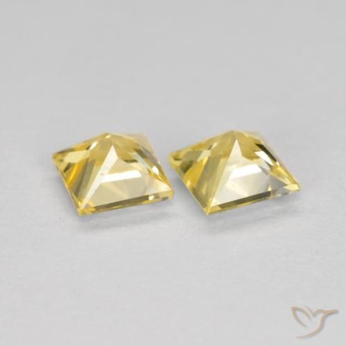 Gemas de Zafiro Amarillo toscana natural de 0.53 ct, Cuadrado, VS