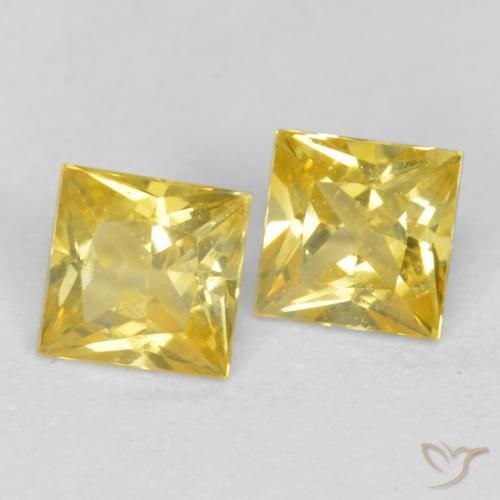 Gemas de Zafiro Amarillo toscana natural de 0.50 ct, Cuadrado, VS