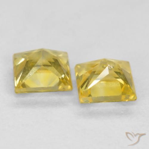 Gemas de Zafiro Amarillo toscana natural de 0.50 ct, Cuadrado, VS
