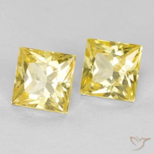 Gemas de Zafiro Amarillo toscana natural de 0.62 ct, Cuadrado, VS