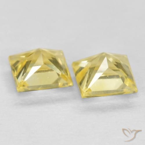 Gemas de Zafiro Amarillo toscana natural de 0.54 ct, Cuadrado, VS