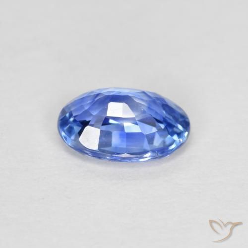 Zafiro Azul oscuro medio natural de 0.54 ct, Ovalada, VS