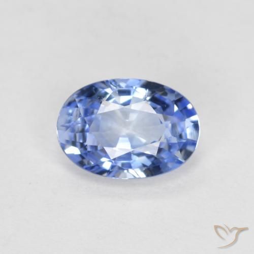 0.56ct Natural Azul pastel Zafiro, Ovalada, VS