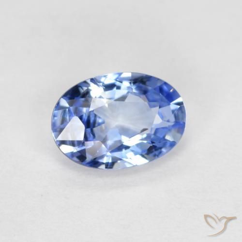 Zafiro Azul pastel natural de 0.56 ct, Ovalada, VS