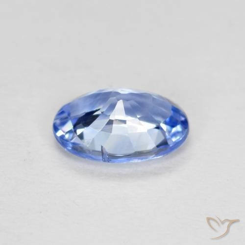Zafiro Azul pastel natural de 0.56 ct, Ovalada, VS
