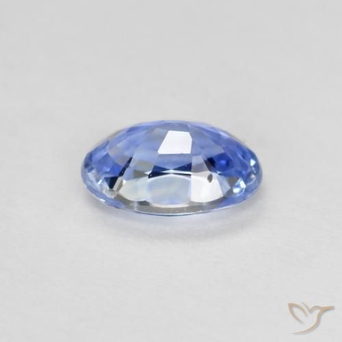 Zafiro Azul pastel natural de 0.51 ct, Ovalada, VVS-VS