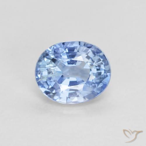 0.51ct Natural Azul pastel Zafiro, Ovalada, VS-SI