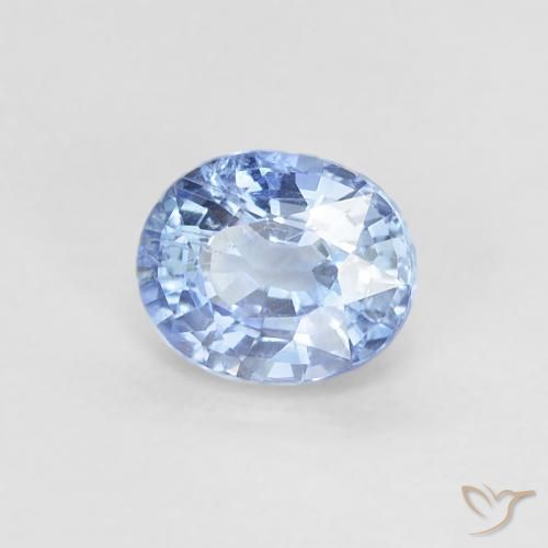 Zafiro Azul pastel natural de 0.51 ct, Ovalada, VS-SI