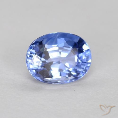 Zafiro Azul oscuro natural de 0.50 ct, Ovalada, VVS-VS