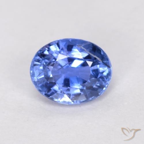 0.52ct Natural Azul claro Zafiro, Ovalada, SI