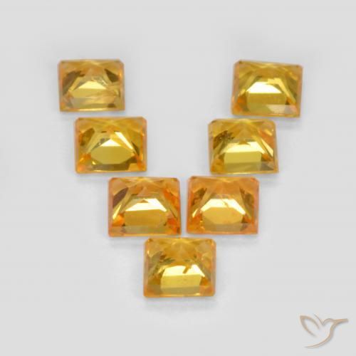 Gemas de Zafiro Dorado oscuro natural de 2.26 ct, Cuadrado, VS