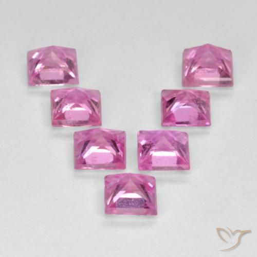 Gemas de Zafiro Rosado púrpura real natural de 1.98 ct, Cuadrado, VS