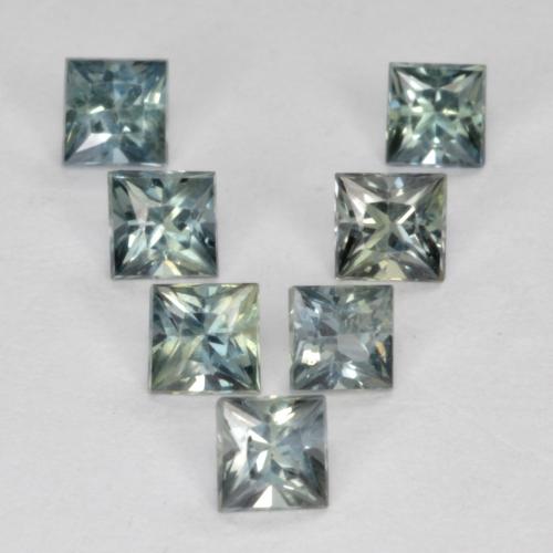 Gemas de zafiro azul verdoso natural de 1,05 ct, cuadrado, VS