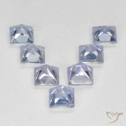 Gemas de Zafiro Azul púrpura claro natural de 1.04 ct, Cuadrado, VS
