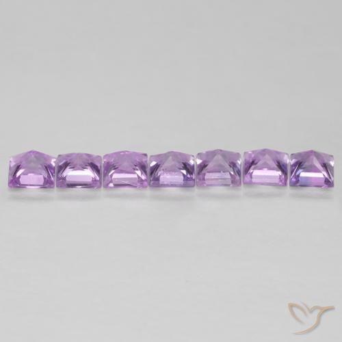 Gemas de Zafiro Violeta medio natural de 0.85 ct, Cuadrado, VS
