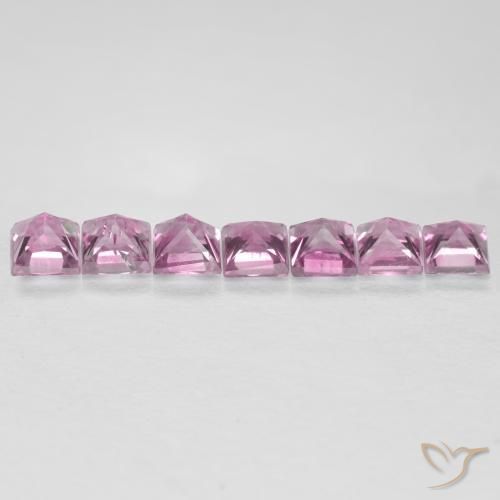 Gemas de Zafiro Rosado muy claro natural de 0.67 ct, Cuadrado, VS