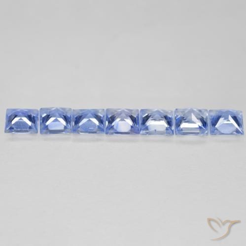 Gemas de Zafiro Azul púrpura claro natural de 1.26 ct, Cuadrado, VS