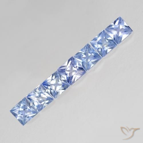 Gemas de Zafiro Azul pastel natural de 1.23 ct, Cuadrado, VS